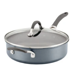 ScratchDefense Extreme Non-Stick Sauté Pan & Lid With Helper Handle - 4.7L
