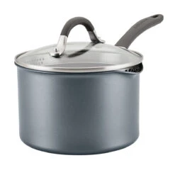 ScratchDefense Extreme Non-Stick Straining Saucepan & Lid - 2 Sizes