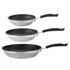 Total Non-Stick Stainless Steel Induction Frying Pan Set - 3 Pieces