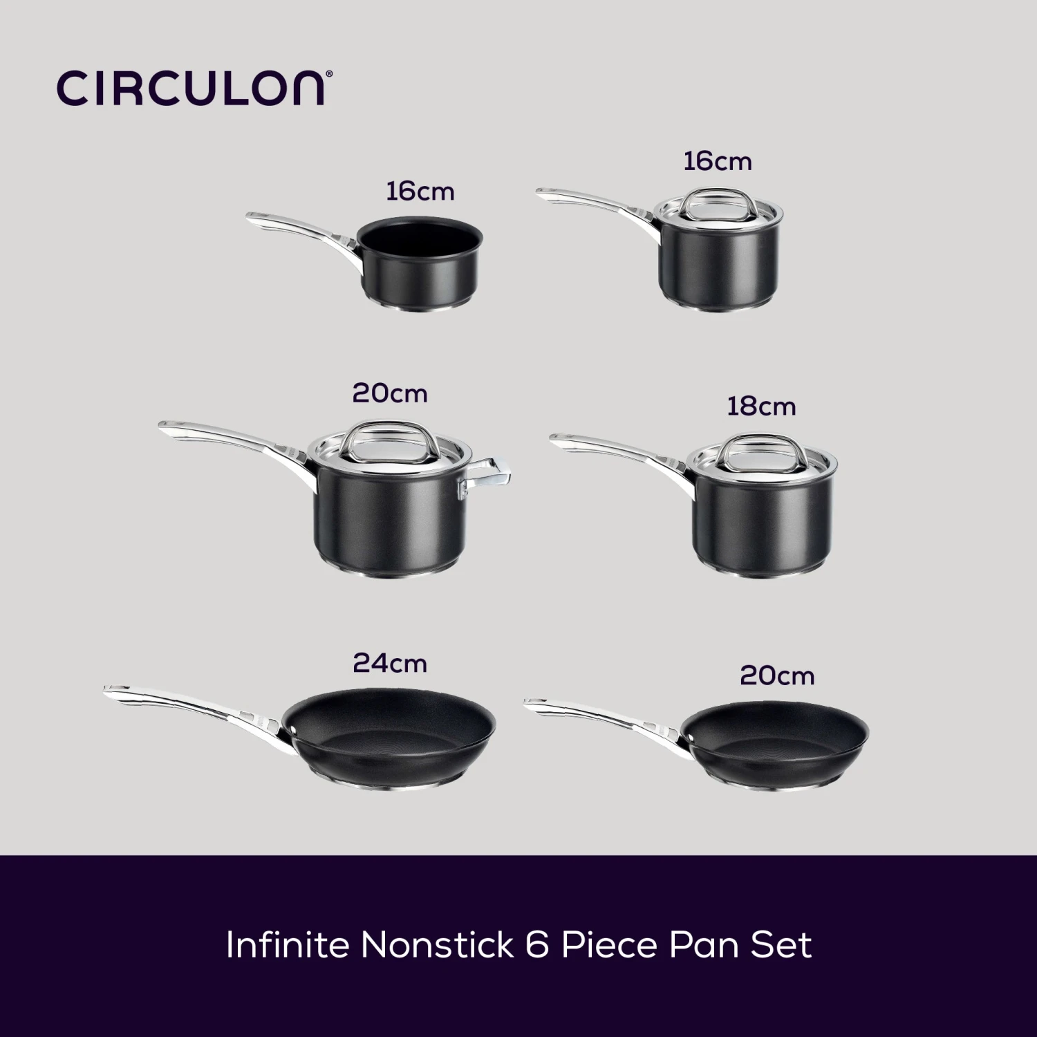 Infinite Non-Stick Skillet & Saucepan Set - 6 Pieces 2 Infinite Non-Stick Skillet & Saucepan Set - 6 Pieces - Image 2