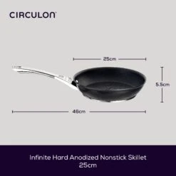 Infinite Induction Non-Stick French Skillet Pan - 3 Sizes -Circulon 80676 CIR Infinite Dimensions Alt