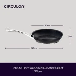 Infinite Induction Non-Stick French Skillet Pan - 3 Sizes -Circulon 80677 CIR Infinite Dimensions Alt