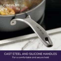 ScratchDefense Extreme Non-Stick Sauté Pan & Lid With Helper Handle - 4.7L -Circulon 81835 CIR CJM 28cmCovSaute Handle