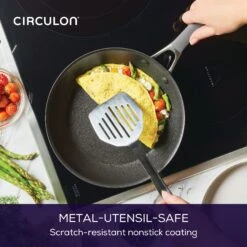 ScratchDefense Extreme Non-Stick Induction Frying Pan - 2 Sizes -Circulon 81836 CIR CJM 25cmFrypan MetalUtensilSafe