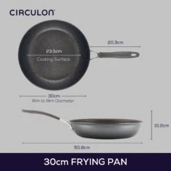 ScratchDefense Extreme Non-Stick Induction Frying Pan - 2 Sizes -Circulon 81837 CIR CJM Dimensions