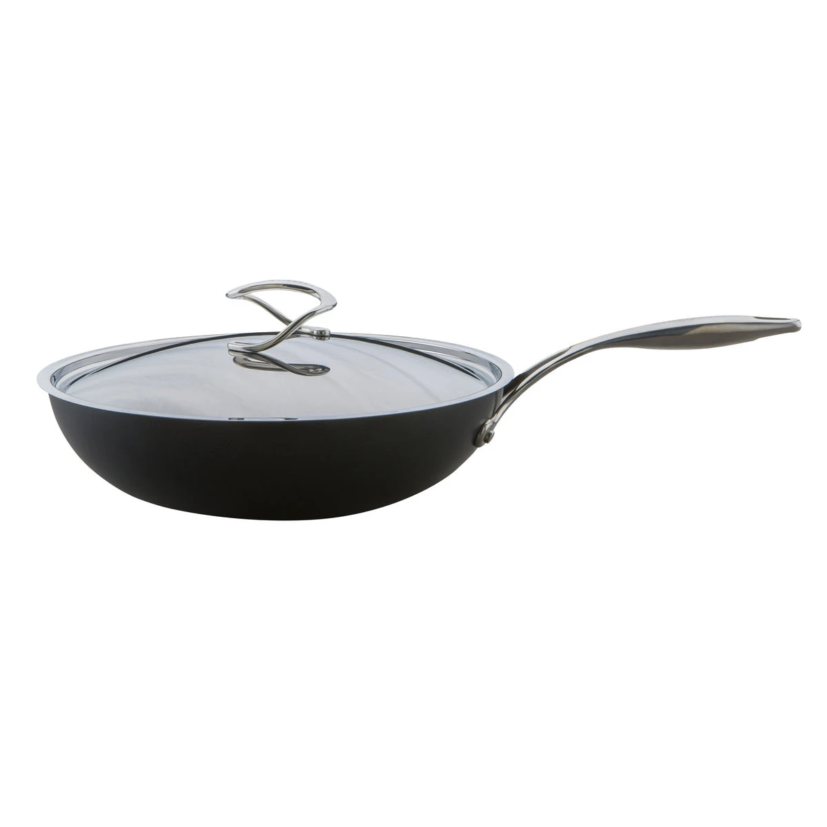 Style Non-Stick Induction Wok With Lid - 30cm 1 Style Non-Stick Induction Wok With Lid - 30cm