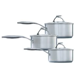 SteelShield™ Hybrid Nonstick Stainless Steel S-Series 3 Piece Saucepan Set