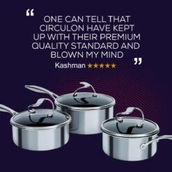 SteelShield™ Hybrid Non-Stick Frying Pan, Saucepan, Chef's Pan, Sauté Pan & Utensil Set - 7 Pieces -Circulon SteelShield Review Quote 3 pce Set ee180860 8a6b 4df9 9f8a e9091c99437f
