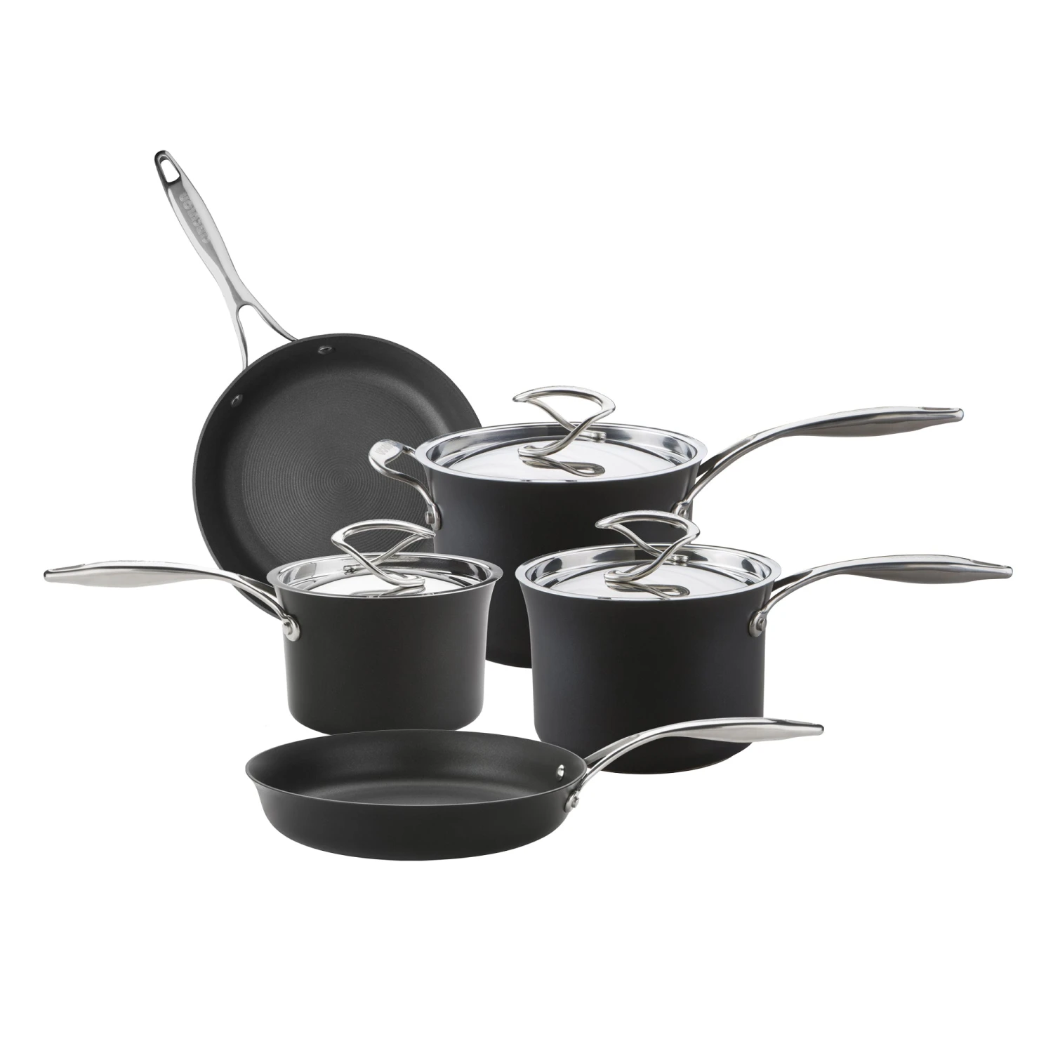 Style Non-Stick Frying Pan, Saucepan & Lid Set - 5 Pieces 1 Style Non-Stick Frying Pan, Saucepan & Lid Set - 5 Pieces
