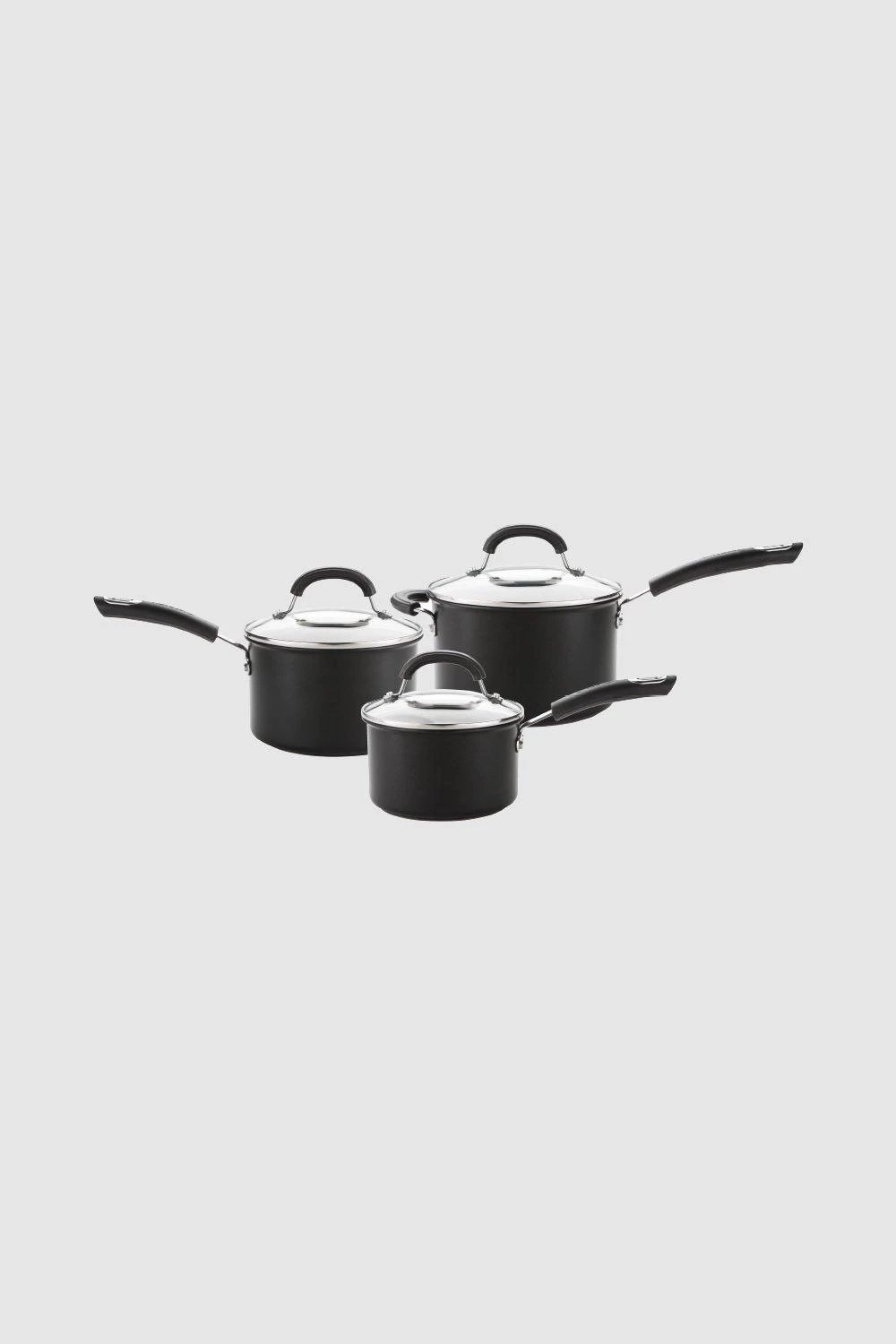 Total Hard Anodised 3 Piece Saucepan Set, Induction Friendly 1 Total Hard Anodised 3 Piece Saucepan Set, Induction Friendly