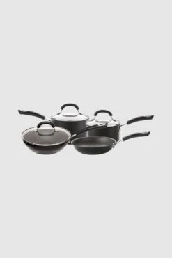 Total Hard Anodised 4 Piece Nonstick Pan Set, Induction Friendly